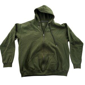 Fruit Of The Loom Mens Hoodie Sweatshirt XL Green Full-Zip Casual Fleece Classic